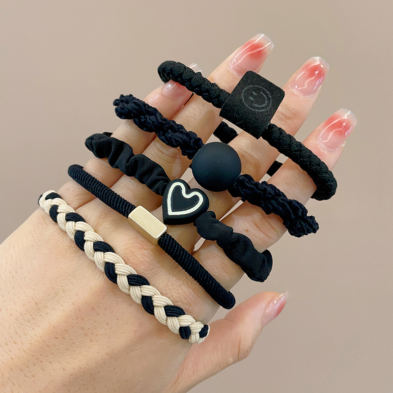 黑色头绳2025新款高端橡皮筋女扎头发简约高O弹力耐用皮套发圈发