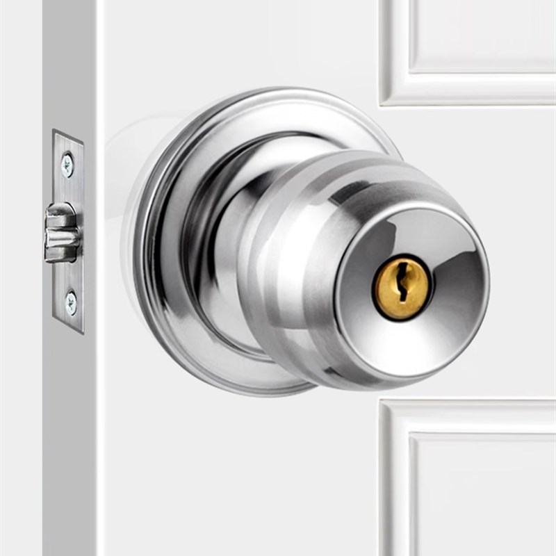 门锁家用通用型球形锁室内卧w室卫生间锁具老式房门木门不锈钢圆