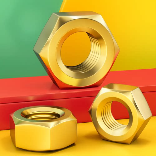 【厂家批发】黄铜六角螺母