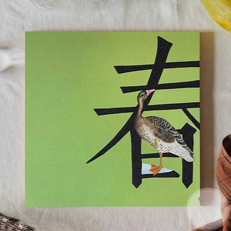 绿春 新中式绿色艺术装饰画玄关餐厅客厅墙挂画小清新玄关柜摆画