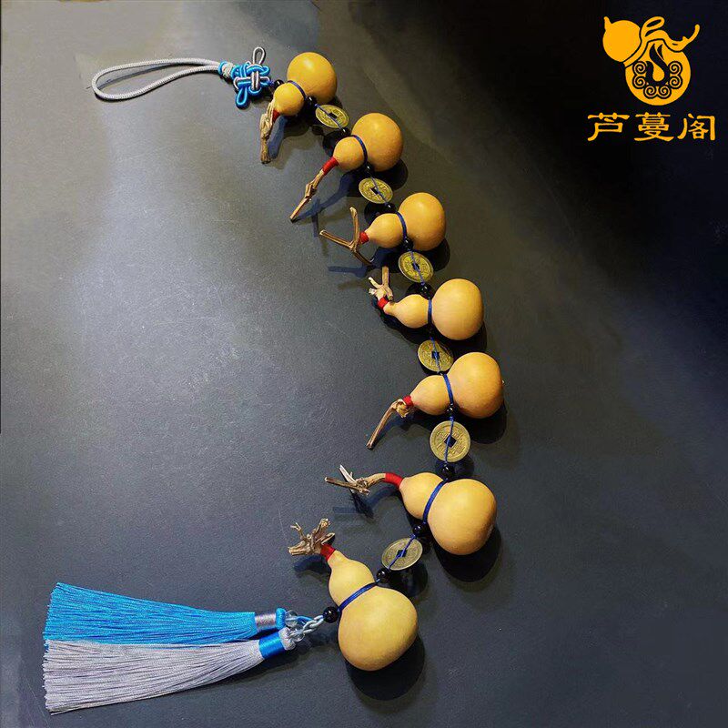 天然小葫芦串门帘k装饰帘葫芦挂件文玩真葫芦门口挂饰家居客厅摆
