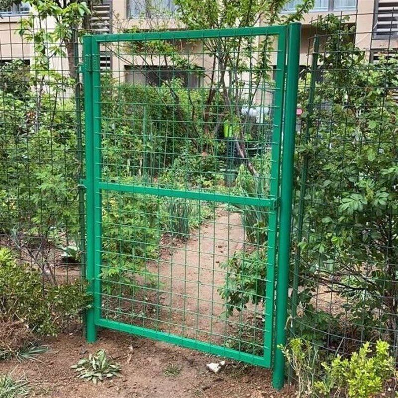 浩天铁丝网门铁栅栏门护栏网铁门仓库车间门庭院门篱笆单门果园门