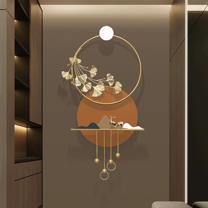 玄关墙上装饰品挂件客厅电视机背景墙铁艺壁饰走廊W过道墙壁挂饰