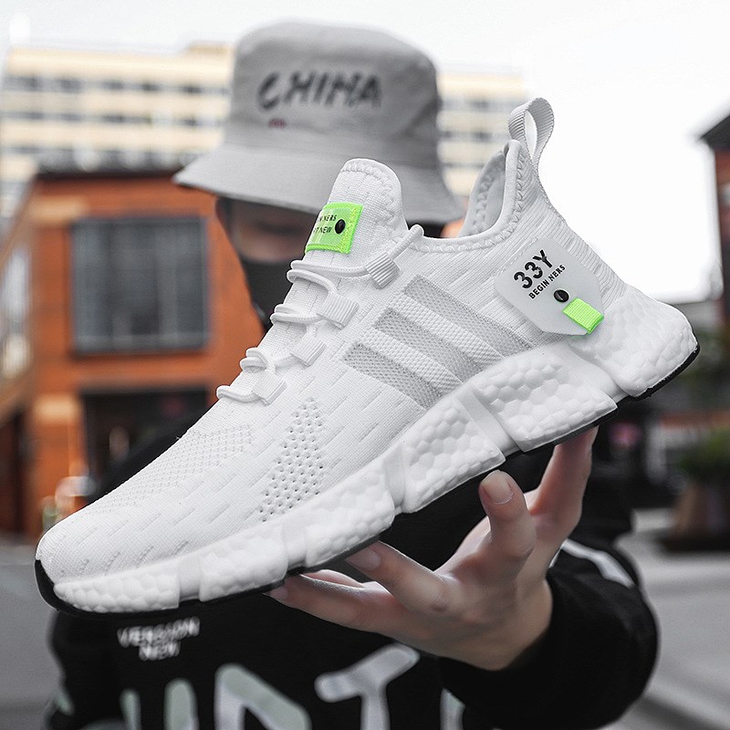 男鞋运动鞋夏季鞋子跑步鞋飞织透气跑鞋轻便网面男士休闲鞋男