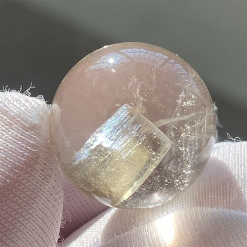 天然水晶包裹体透体矿石吊坠圆珠DIY水晶配饰挂坠18mm一物一图