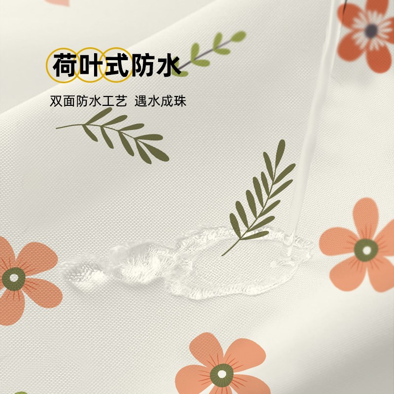 小清新浴室隔断帘卫生间防水布防霉挂帘子加厚浴帘套装免打孔