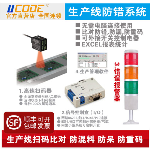 U420二维码比对扫描器 混料 生产线高速扫描防错检测
