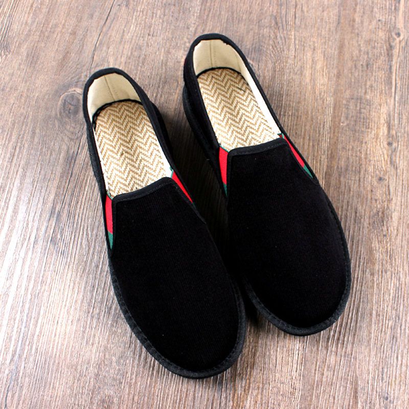 夏季灯芯绒布鞋男款老北京透气千层底一脚蹬男高档传统条绒工作鞋,流行男鞋,布鞋,淘宝优惠券,粉丝福利购,淘宝优惠卷