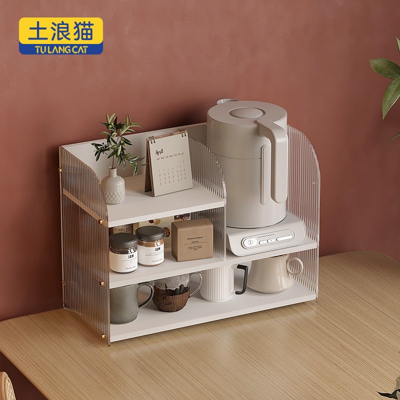 桌面收纳简约亚克力餐桌茶具防尘收纳柜置物架杯子收纳置物架多层