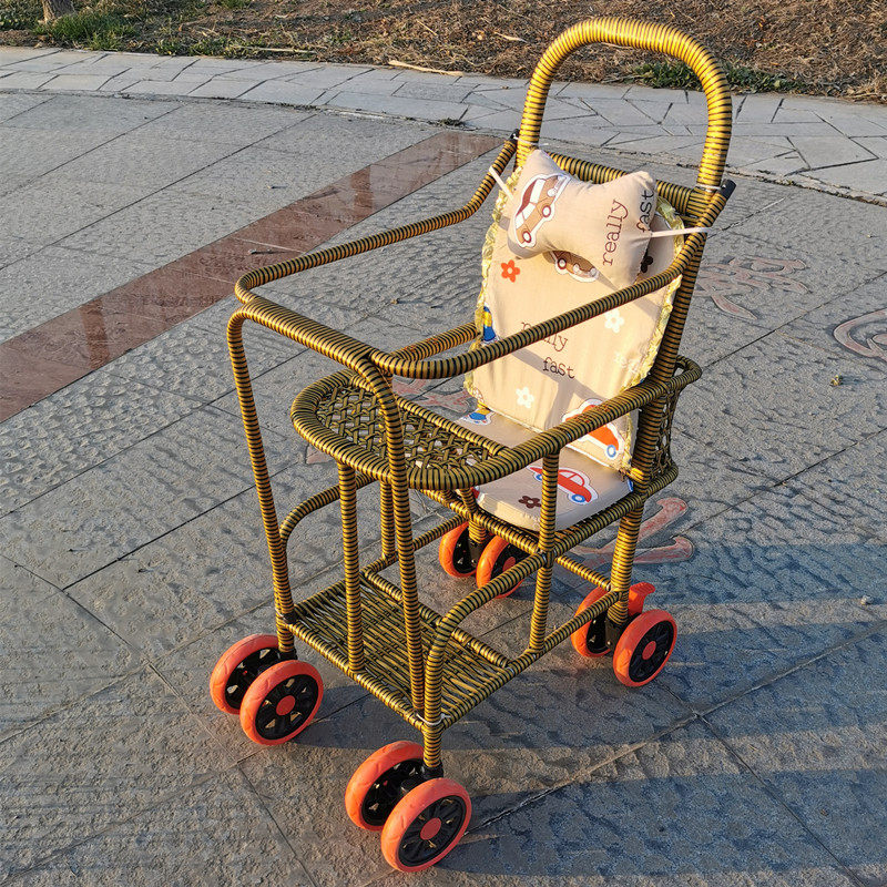 仿竹藤编制夏季婴儿围栏推车藤编竹藤小孩宝宝儿童轻便藤椅小推车,婴童用品,四轮推车,淘宝优惠券,粉丝福利购,淘宝优惠卷