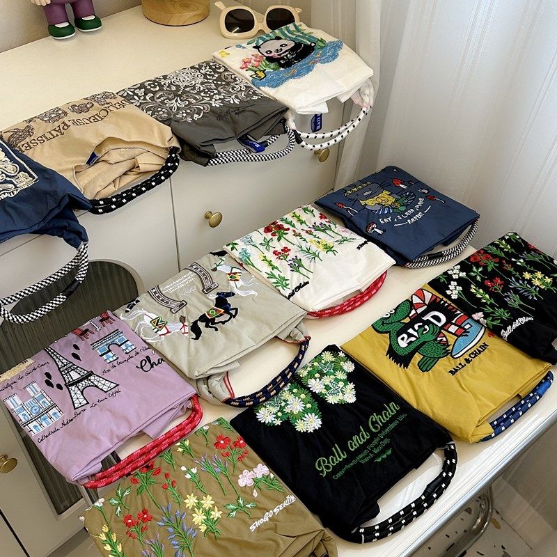 自留刺绣包包重工卡通碎花购物袋帆布包布袋夏季旅游大容量女,箱包皮具/热销女包/男包,时尚帆布包,淘宝优惠券,粉丝福利购,淘宝优惠卷