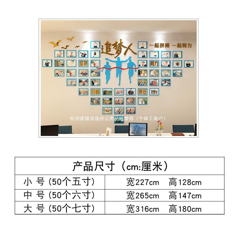 相框墙励志激励墙贴公司企业文化墙布置团队员工照片墙办公室装饰