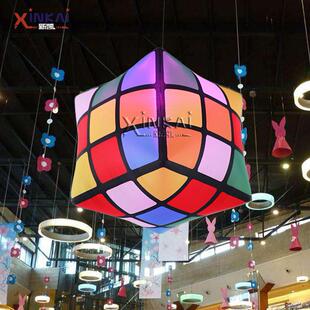 吊饰仿真模型 商业活动吊挂充气魔方 大型商场酒店中庭装饰气模