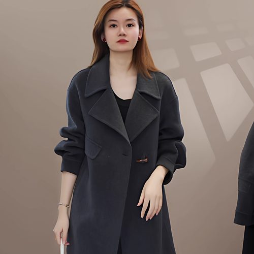 【298】秋冬新款毛呢大衣女短款气质小个子大码减龄洋气韩版时尚