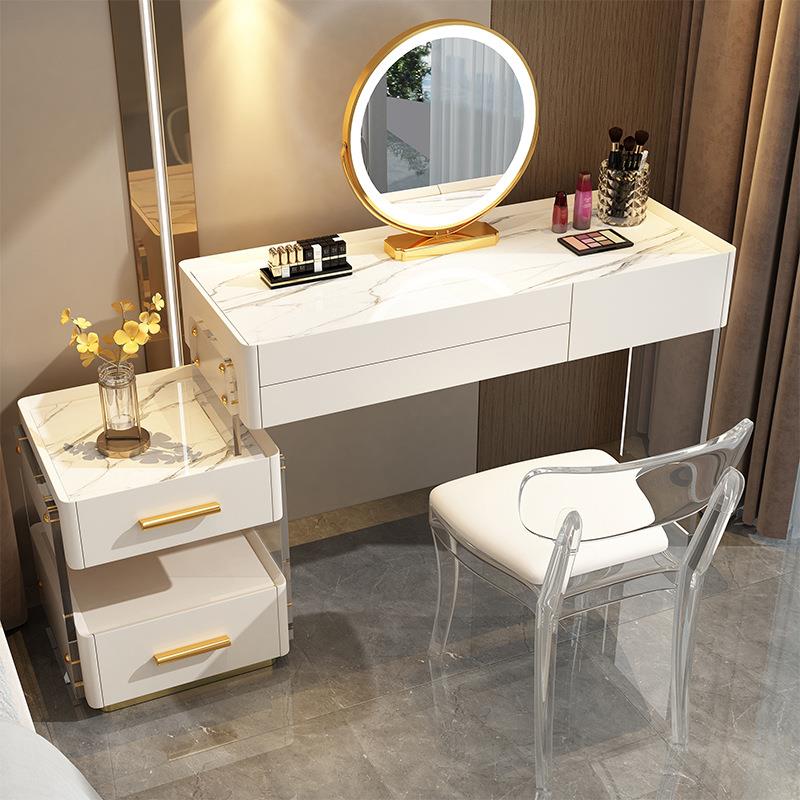 亚克力实木梳妆台简约现代卧室轻奢小户型化妆台储物柜一体化妆桌