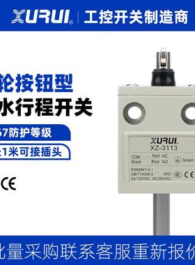 IP67防水行程限位开关XZ-3113带1/2/3米线银点锌合金自复位