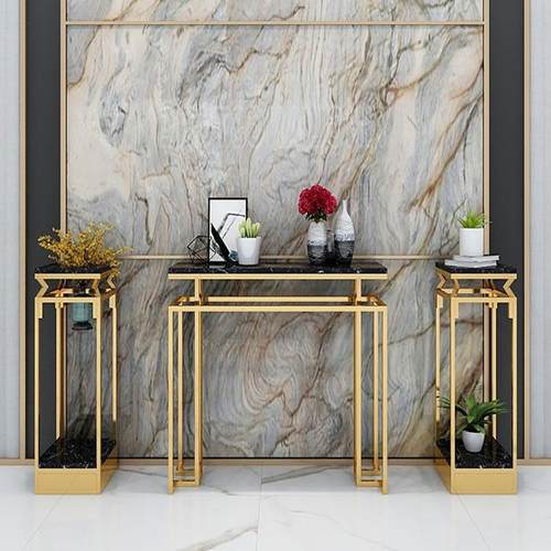 新中式大理石玄关桌现代简约靠墙条案北欧客厅入户轻奢装饰玄关台