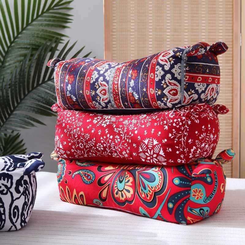 传统虎头枕老粗布枕套单人荞麦皮硬枕芯儿童护颈椎助睡眠