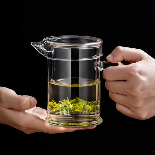全玻璃泡茶壶茶水分离红茶泡茶器办公室个人专用小号X耐热绿茶杯