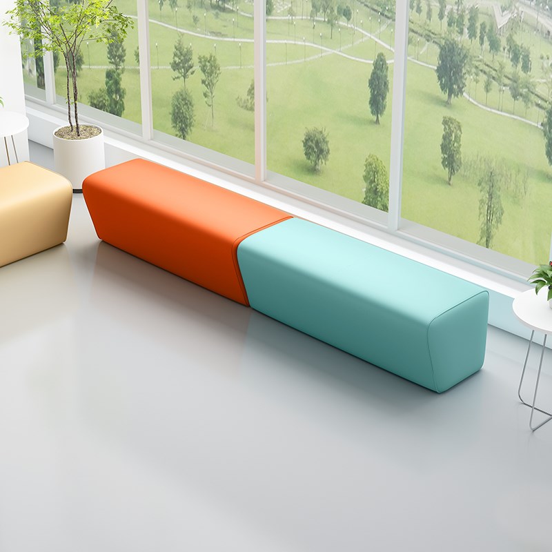 换鞋凳休息区沙发软包长条凳皮凳子简易理发店长方形坐椅走廊过道