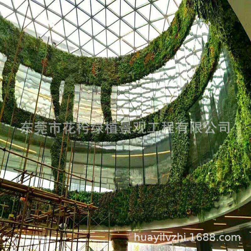 人造草坪工程围挡花墙 航拍绿化装饰植物墙 屋顶庭院墙面植物墙