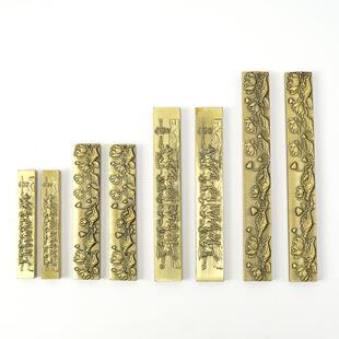 厂家青铜合金镇纸八骏图荷花金属镇尺文房四宝书法书画用