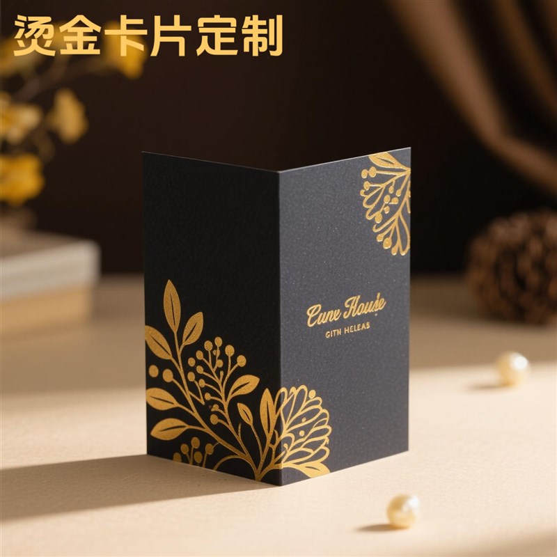 烫金卡片定制公司企业logo对折贺卡设计u商务邀请函祝福感谢卡音