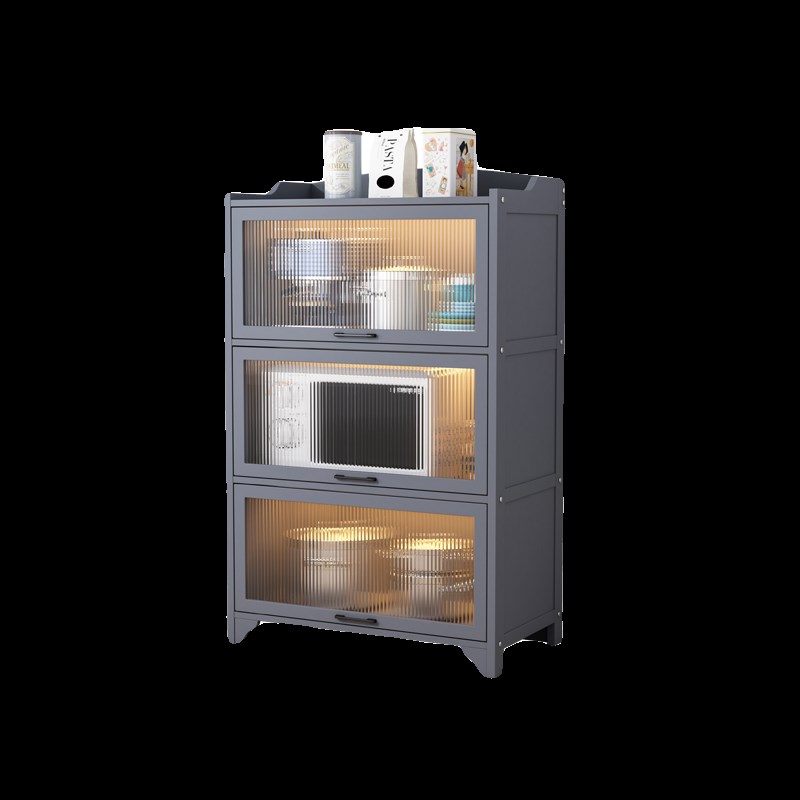 厨房多功能家用带柜门40cm宽微波炉烤箱电器置物架餐厅收纳餐边柜