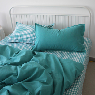 老粗布床单单件1米5床单纯棉加厚 麻布三件式床组不移位不起皱