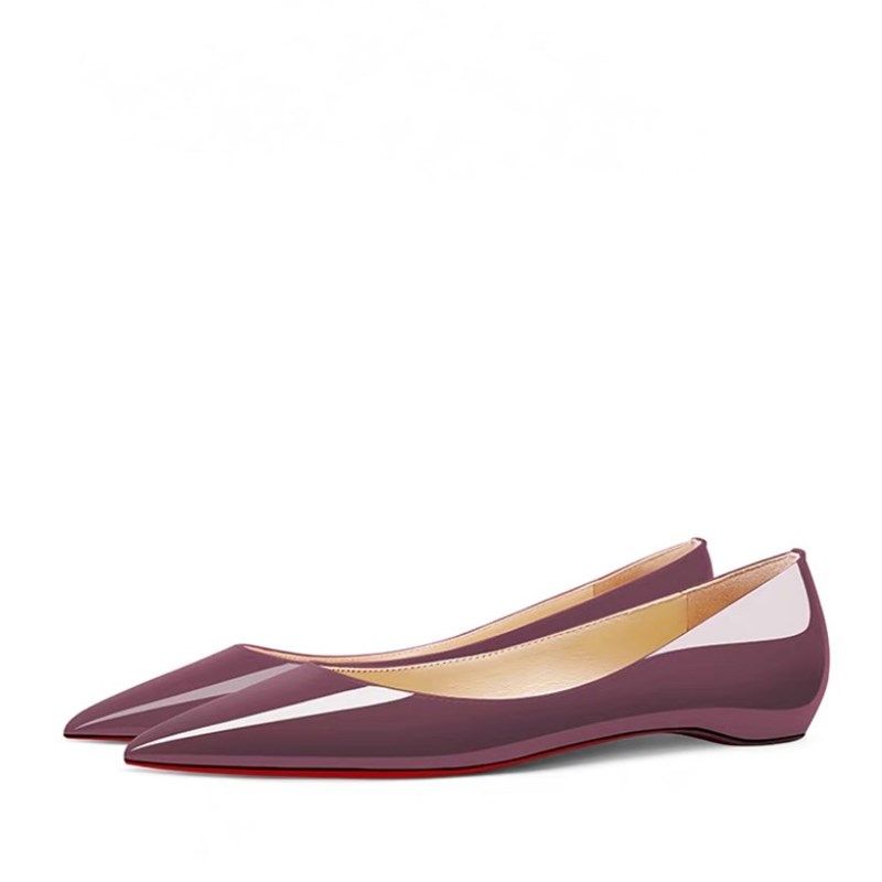 2025新款漆皮葡萄紫浅口平底单鞋红底内增高不累脚浅口单鞋女鞋,女鞋,浅口单鞋,淘宝优惠券,粉丝福利购,淘宝优惠卷