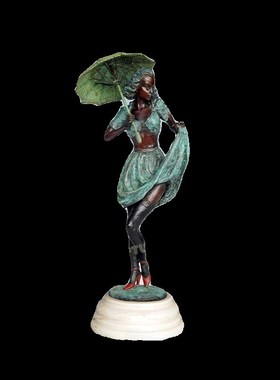 铜雕塑时髦少女EP556欧式人物工艺饰品酒店客厅书房家居桌面摆件