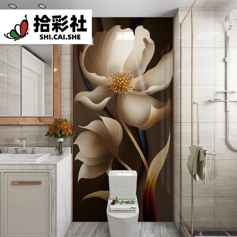 艺术瓷砖背景墙牡丹花开竖版防水样板房入户玄关墙画全瓷釉面墙砖
