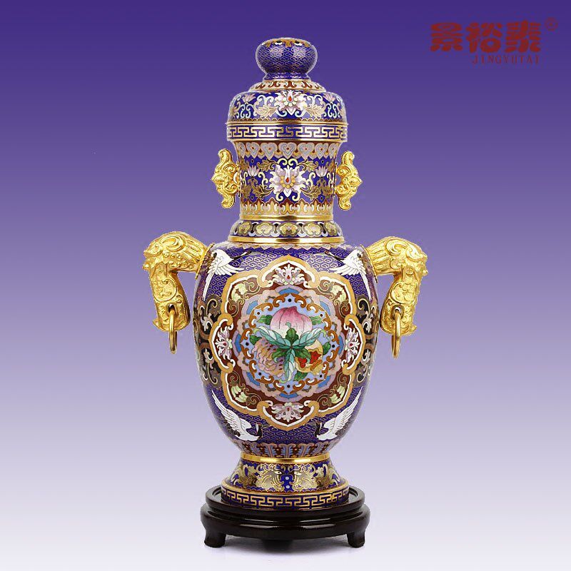 景泰蓝花瓶摆件吉福垒铜胎客厅装饰商务H外事送老人生日礼品工艺