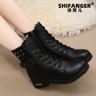 马丁靴女英伦风2021新款秋冬短靴百搭加绒棉鞋学U生平底韩版女靴