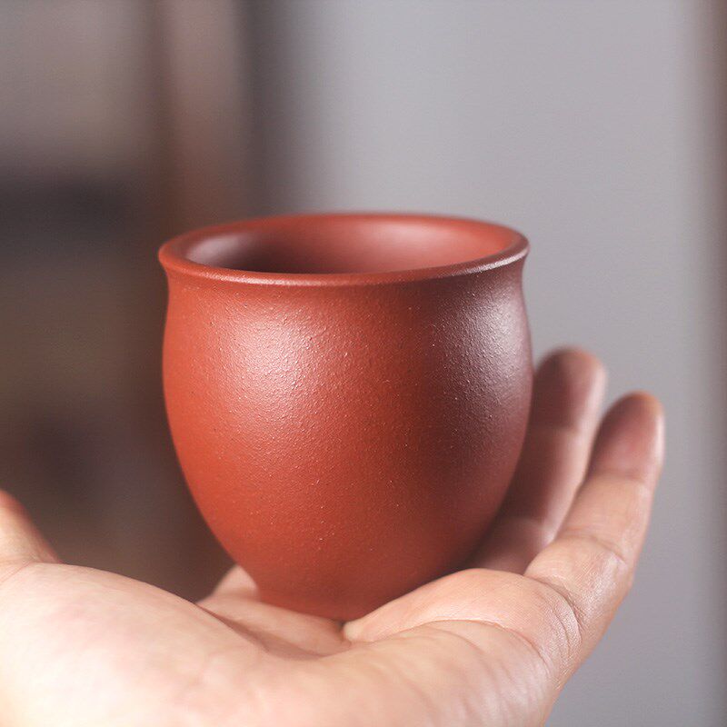 宜兴紫砂小茶杯i紫砂壶石黄主人杯个人小号茶碗功夫茶品茗杯子