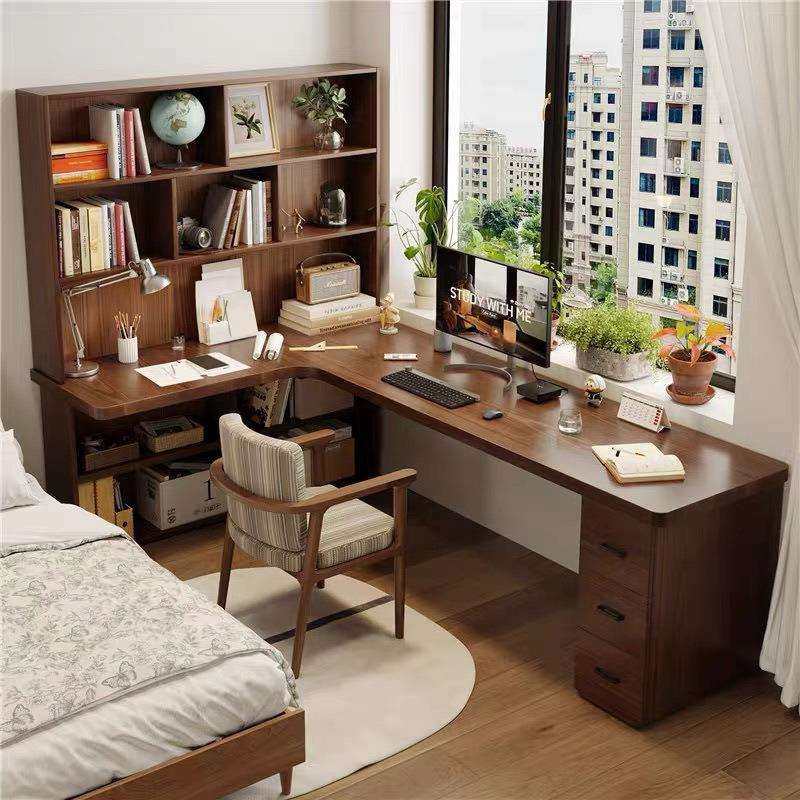 家用实木书桌书柜一体桌卧室靠窗转角电脑桌简约现公桌学习桌,鲜花速递/花卉仿真/绿植园艺,割草机/草坪机,淘宝优惠券,粉丝福利购,淘宝优惠卷