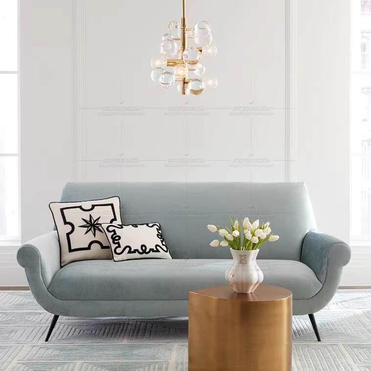 现代意式极简欧式风小户型客厅民宿酒店轻奢直排多人位布艺沙发