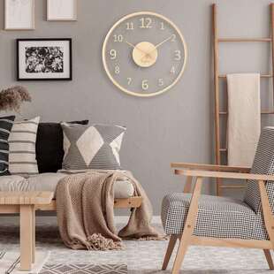 MJK钟表实木玻璃挂钟客厅家用时尚简约时钟挂墙轻奢北欧创意