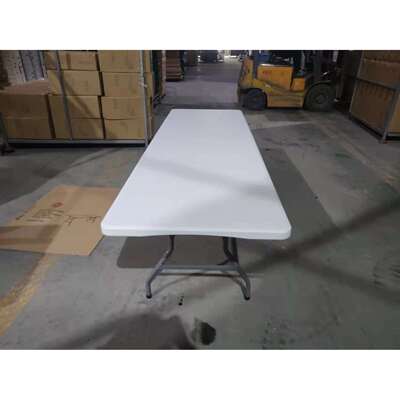 八英尺塑料餐桌 吹塑中空8尺手提式塑料桌 240*74cm 薄型折叠桌
