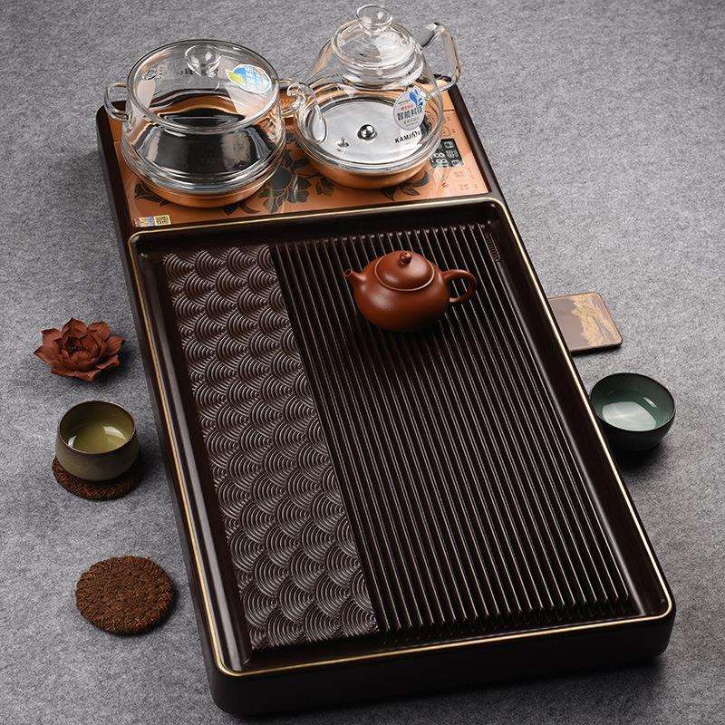电木茶盘家用大号茶海茶具套装全自动一体茶台轻奢茶托盘