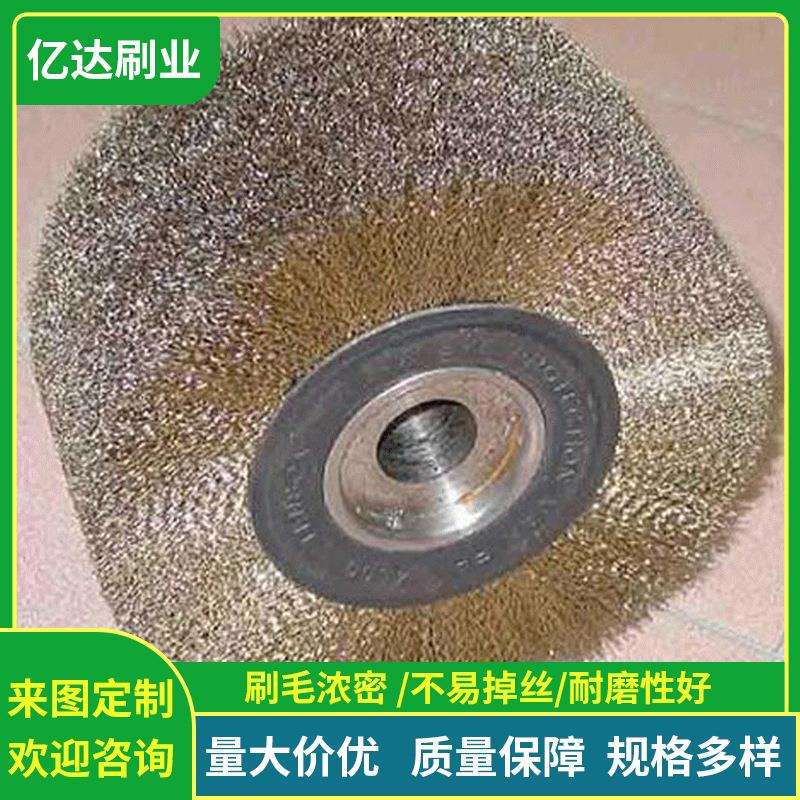 不锈钢钢丝刷辊 黑钢丝扫路刷盘 工业机械刷辊 打磨清洗钢丝刷辊