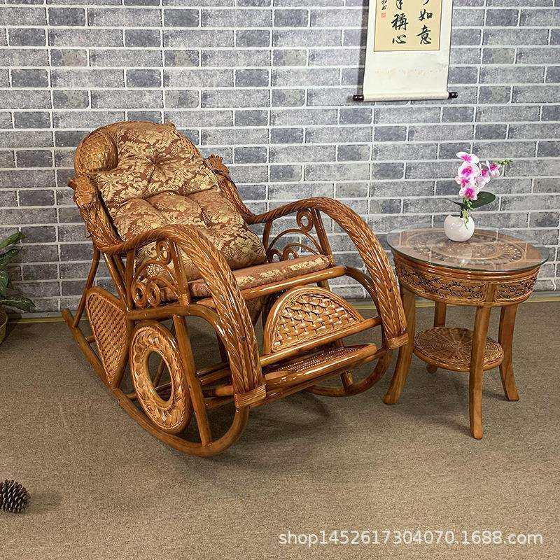 天然真藤椅阳台老人实木摇摇椅躺椅大人家用结实藤编午睡休闲庭院,电子元器件市场,其它元器件,淘宝优惠券,粉丝福利购,淘宝优惠卷