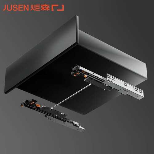 炬森YL331H2三节连动反弹阻尼轨隐藏式滑轨全拉出导轨三节轨道
