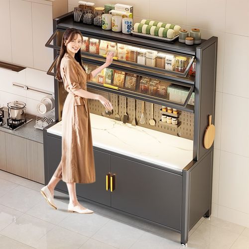 厨房置物架落地多层微波炉架子碗盘柜多功能收纳餐边储物Y柜橱柜