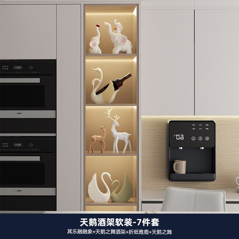 天鹅红酒架摆件高级感酒柜艺术软装D乔迁新房客厅餐边柜装饰工艺