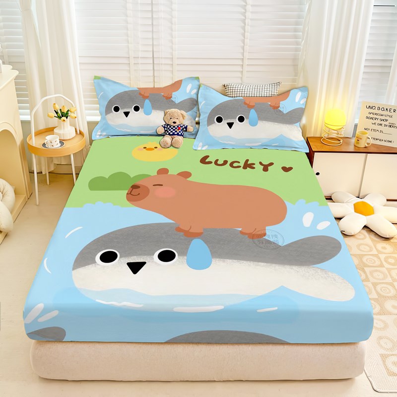 搞怪萨卡班甲鱼i表情包床上单品卧室可爱床笠席梦思床垫床套保护