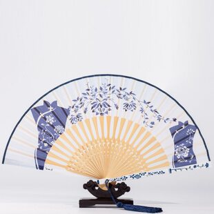 王星记扇子真丝绢扇青花瓷礼盒套装中国风古风女式礼品折扇工艺扇