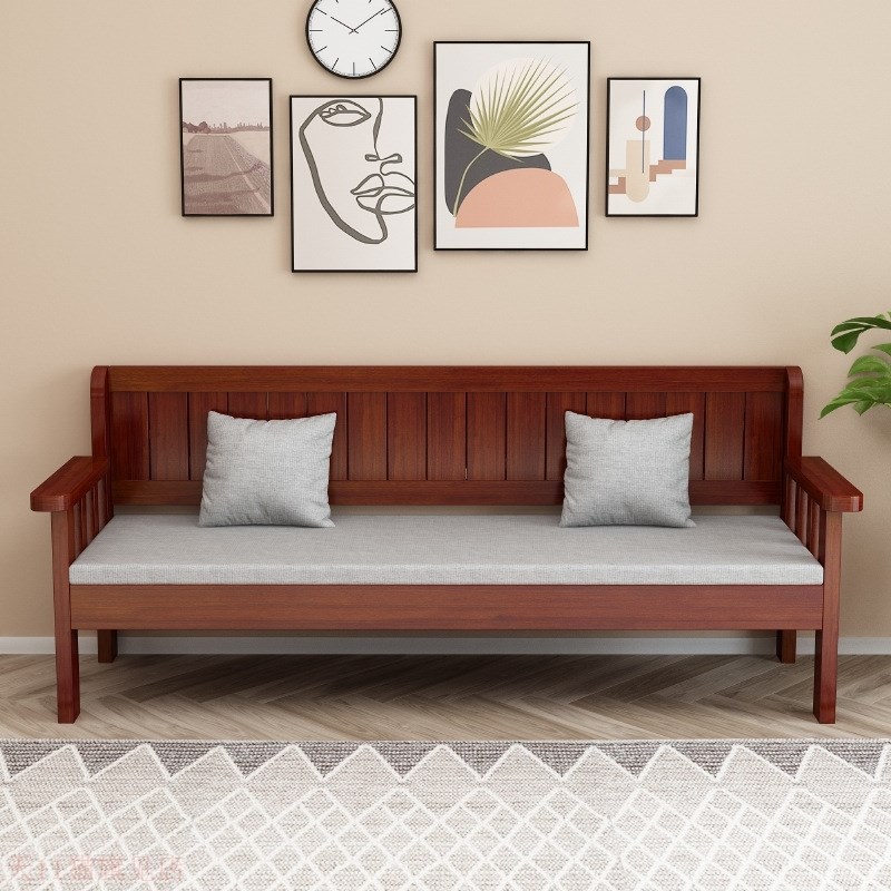 新款实木沙发组合现代简约小户型阳台卧室客厅三人四X人靠背长椅