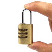 锁小锁头密码 锁小挂锁黄铜衣橱防水行李柜子锁 锁健身房数字密码