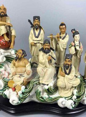 陶瓷工艺品石湾公仔家居装饰品礼品客厅酒柜招财摆件八仙过海促销